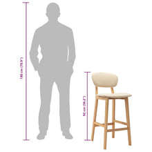 Carica l&#39;immagine nel visualizzatore di Gallery, Sgabelli da Bar 2 pz Crema in Tessuto