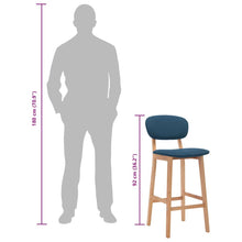 Laden Sie das Bild in den Galerie-Viewer, Sgabelli da Bar 2 pz Blu in Tessuto