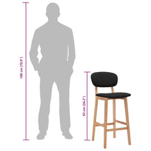 Carica l&#39;immagine nel visualizzatore di Gallery, Sgabelli da Bar 2 pz Neri in Tessuto