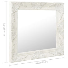 Load image into Gallery viewer, Specchio da Parete Stile Barocco 60x60 cm Bianco