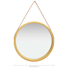 Indlæs billede til gallerivisning Specchio da Parete con Cinghia 60 cm Oro