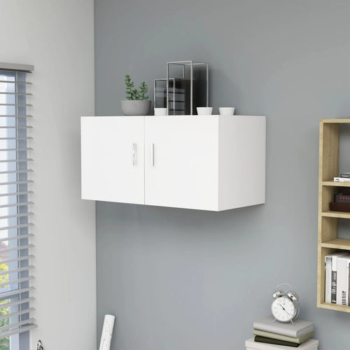 Mobiletto da Parete Bianco 80x39x40 cm in Legno Multistrato