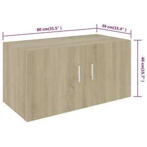 Mobiletto da Parete Rovere Sonoma 80x39x40cm Legno Multistrato