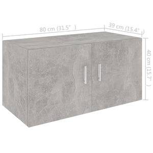 Mobiletto Parete Grigio Cemento 80x39x40 cm Legno Multistrato