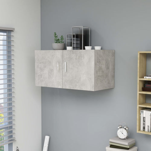 Mobiletto Parete Grigio Cemento 80x39x40 cm Legno Multistrato