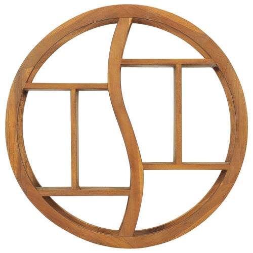 Mensola Yin Yang 60x15x60 cm in Legno Massello di Teak