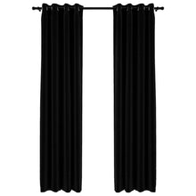 Indlæs billede til gallerivisning Tende Oscuranti Effetto Lino con Occhielli 2pz 140x225cm Nere