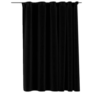 Tende Oscuranti con Ganci Effetto Lino Nere 290x245 cm