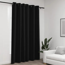 Charger l&#39;image dans la galerie, Tende Oscuranti Effetto Lino Occhielli Antracite 290x245cm