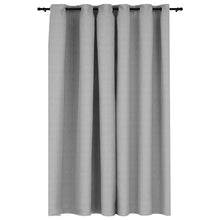 Carica l&#39;immagine nel visualizzatore di Gallery, Tenda Oscurante Effetto Lino con Occhielli Grigio 290x245 cm