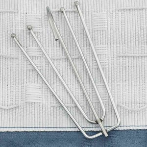 Tende Oscuranti con Ganci Effetto Lino 2 pz Blu 140x245 cm