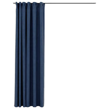 Carica l&#39;immagine nel visualizzatore di Gallery, Tende Oscuranti con Ganci Effetto Lino Blu 290x245 cm
