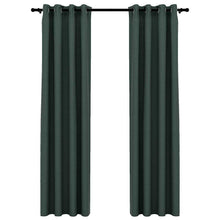 Charger l&#39;image dans la galerie, Tende Oscuranti Effetto Lino con Occhielli 2 pz Verdi 140x225cm