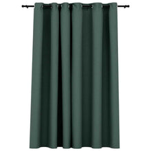 Carica l&#39;immagine nel visualizzatore di Gallery, Tenda Oscurante Effetto Lino con Occhielli Verde 290x245 cm