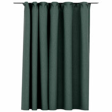 Carica l&#39;immagine nel visualizzatore di Gallery, Tenda Oscurante Effetto Lino con Ganci Verdi 290x245 cm