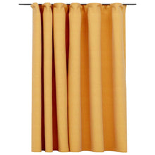 Carica l&#39;immagine nel visualizzatore di Gallery, Tenda Oscurante Effetto Lino con Ganci Gialle 290x245 cm
