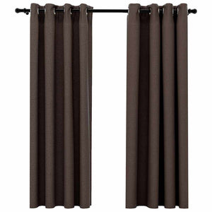 Tende Oscuranti Effetto Lino con Occhielli 2 pz Talpa 140x175cm