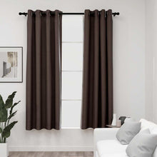 Carica l&#39;immagine nel visualizzatore di Gallery, Tende Oscuranti Effetto Lino con Occhielli 2 pz Talpa 140x175cm