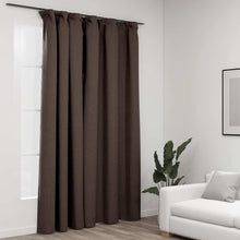 Carica l&#39;immagine nel visualizzatore di Gallery, Tenda Oscurante Effetto Lino con Ganci Talpa 290x245 cm