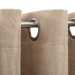 Tende Oscuranti Effetto Lino con Occhielli 2 pz Beige 140x245cm