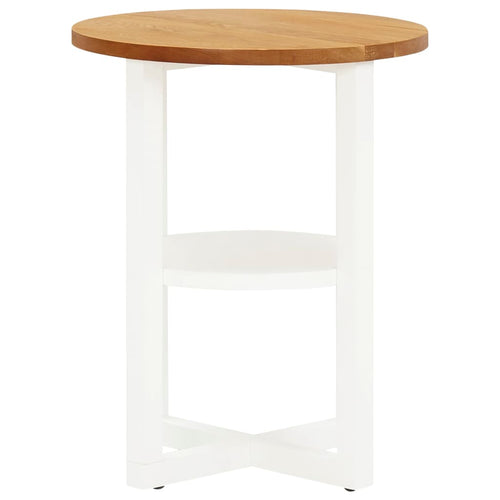 Tavolino 40x50 cm Bianco in Legno Massello di Rovere