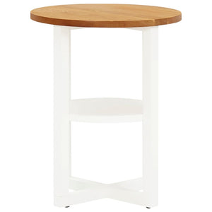 Tavolino 40x50 cm Bianco in Legno Massello di Rovere