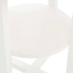 Tavolino 40x50 cm Bianco in Legno Massello di Rovere
