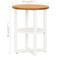 Indlæs billede til gallerivisning Tavolino 40x50 cm Bianco in Legno Massello di Rovere
