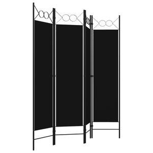 Separè 4 Pannelli Nero 160x180 cm