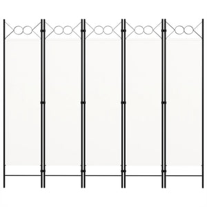 Paravento a 5 Pannelli Bianco 200x180 cm