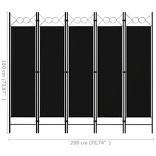 Load image into Gallery viewer, Separè 5 Pannelli Nero 200x180 cm