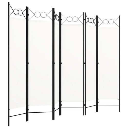 Paravento a 6 Pannelli Bianco 240x180 cm
