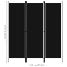 Load image into Gallery viewer, Separè 3 Pannelli Nero 150x180 cm