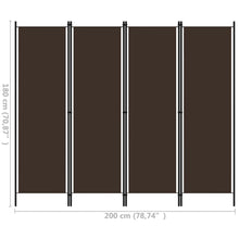Load image into Gallery viewer, Separè 4 Pannelli Marrone 200x180 cm