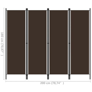Separè 4 Pannelli Marrone 200x180 cm