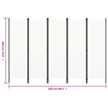 Load image into Gallery viewer, Paravento a 5 Pannelli Bianco 250x180 cm