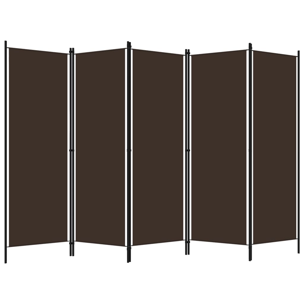 Separè 5 Pannelli Marrone 250x180 cm