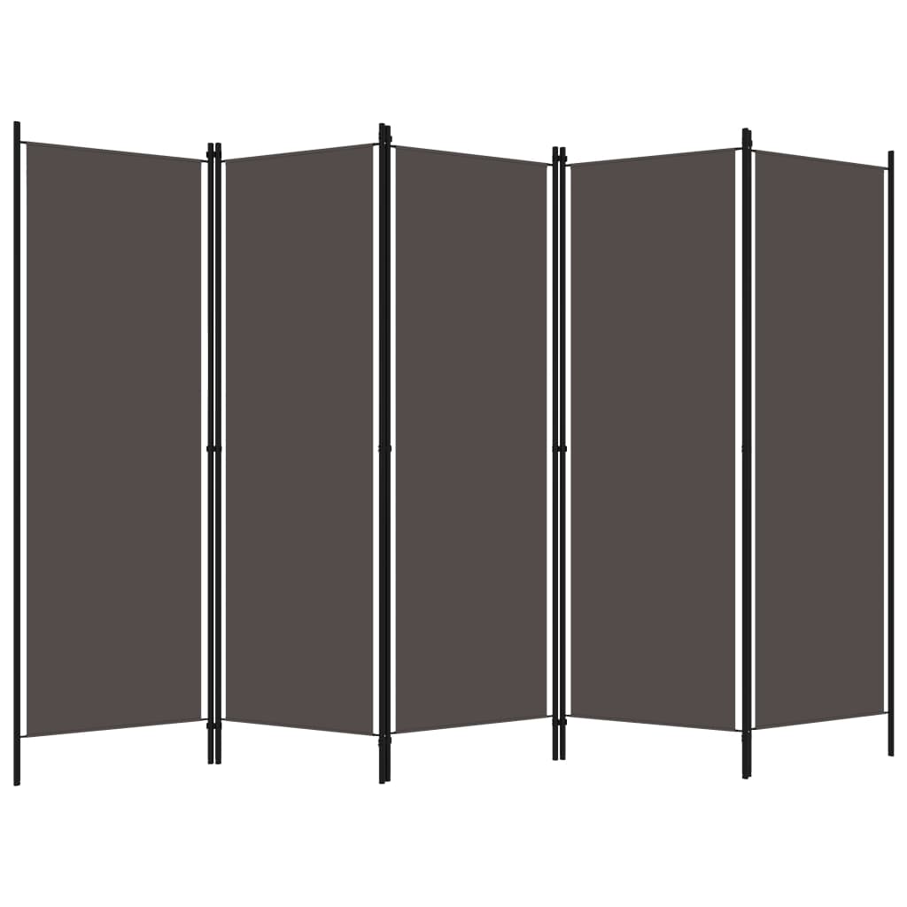 Separè 5 Pannelli Antracite 250x180 cm
