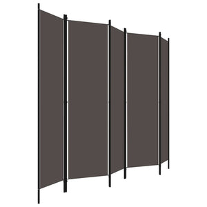 Separè 5 Pannelli Antracite 250x180 cm