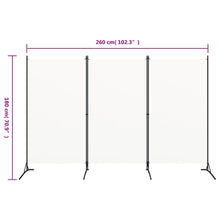 Load image into Gallery viewer, Divisorio a 3 Pannelli Bianco 260x180 cm in Tessuto