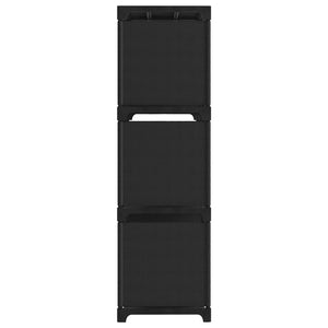 Libreria 9 Vani a Cubo Nero 103x30x107,5 cm in Acciaio e Tessuto
