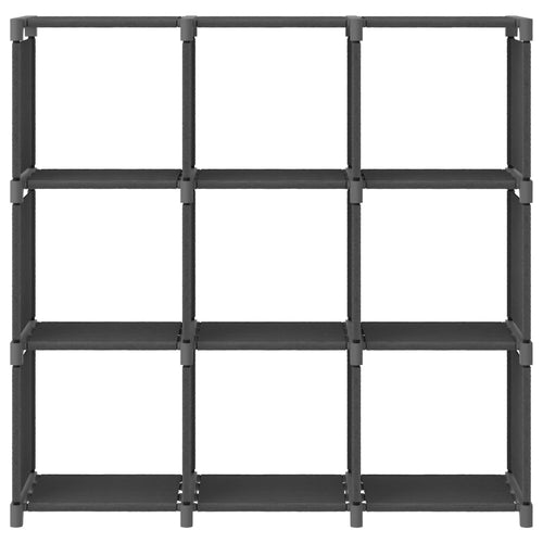 Libreria 9 Vani a Cubo Grigio 103x30x107,5 cm in Acciaio e Tessuto