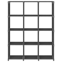 Carica l&#39;immagine nel visualizzatore di Gallery, Libreria 12 Vani a Cubo Grigia 103x30x141 cm in Acciaio e Tessuto