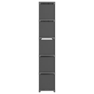 Libreria 15 Vani a Cubo Grigio 103x30x107,5 cm in Acciaio e Tessuto