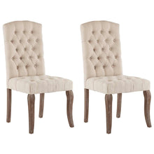 Laden Sie das Bild in den Galerie-Viewer, Sedie da Pranzo 2 pz Beige Effetto Lino in Tessuto