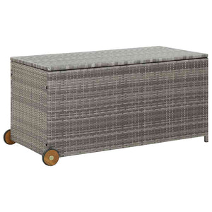 Baule da Giardino 120x65x61 cm in Polyrattan Grigio Chiaro