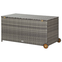 Carica l&#39;immagine nel visualizzatore di Gallery, Baule da Giardino 120x65x61 cm in Polyrattan Grigio Chiaro