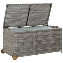 Carica l&#39;immagine nel visualizzatore di Gallery, Baule da Giardino 120x65x61 cm in Polyrattan Grigio Chiaro