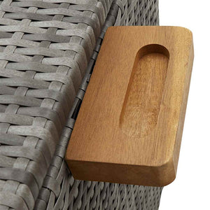 Baule da Giardino 120x65x61 cm in Polyrattan Grigio Chiaro