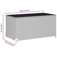 Carica l&#39;immagine nel visualizzatore di Gallery, Baule da Giardino 120x65x61 cm in Polyrattan Grigio Chiaro